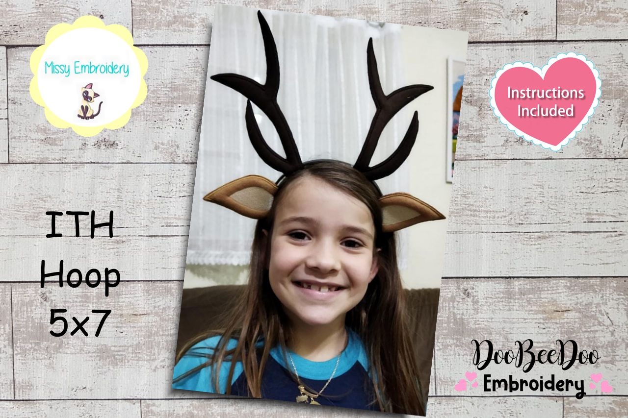 Deer Headband - ITH Project - Machine Embroidery Design