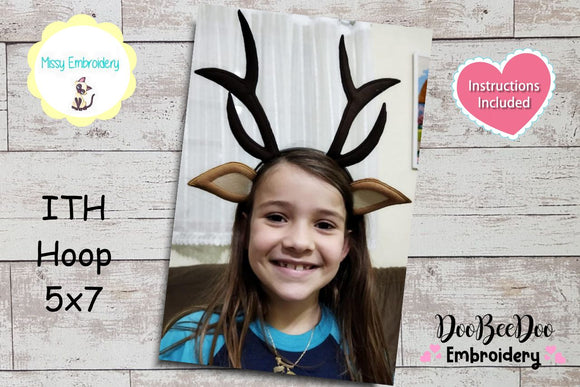 Deer Headband - ITH Project - Machine Embroidery Design