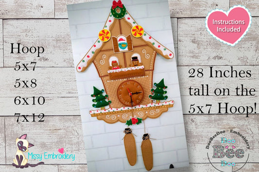 Cuckoo Clock Christmas - ITH Project - Machine Embroidery Design