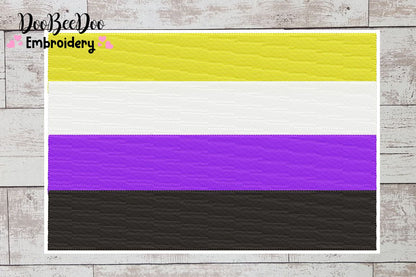 Non Binary Pride Flag - Fill Stitch