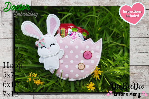 Easter Bunny for Basket - ITH Project - Machine Embroidery Design