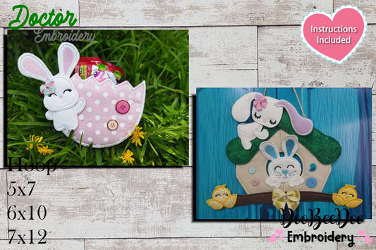 Easter House and Basket - ITH Project - Machine Embroidery Design