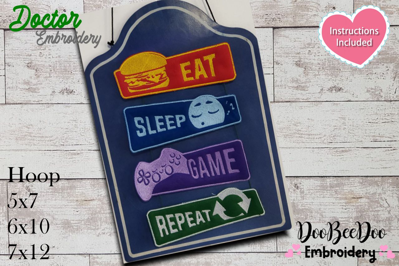 Gamer Plate - ITH Project - Machine Embroidery Design