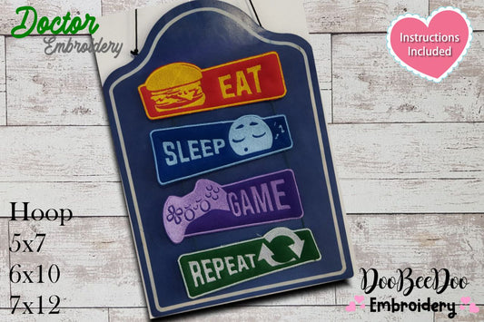 Gamer Plate - ITH Project - Machine Embroidery Design