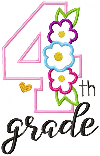 4th Grade Flowers - Applique