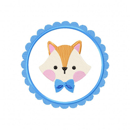 Fox Boy Face Frame - Applique