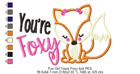 Fox Girl You're Foxy - Applique