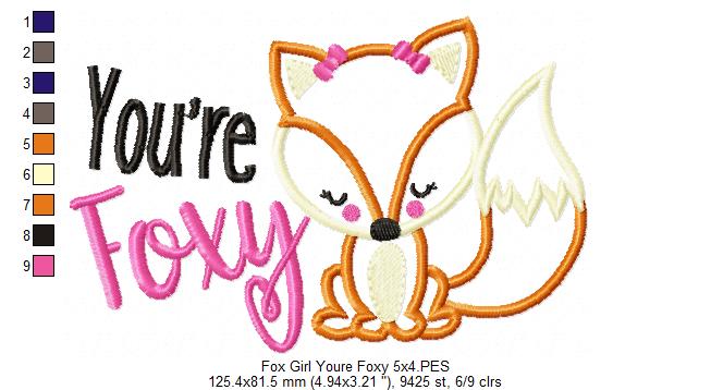 Fox Girl You're Foxy - Applique