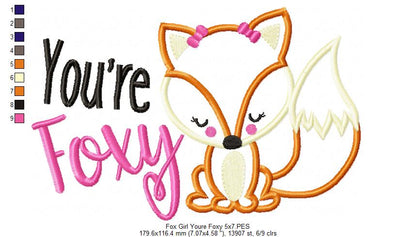 Fox Girl You're Foxy - Applique