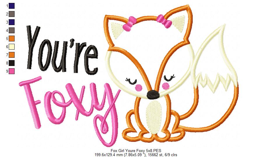 Fox Girl You're Foxy - Applique