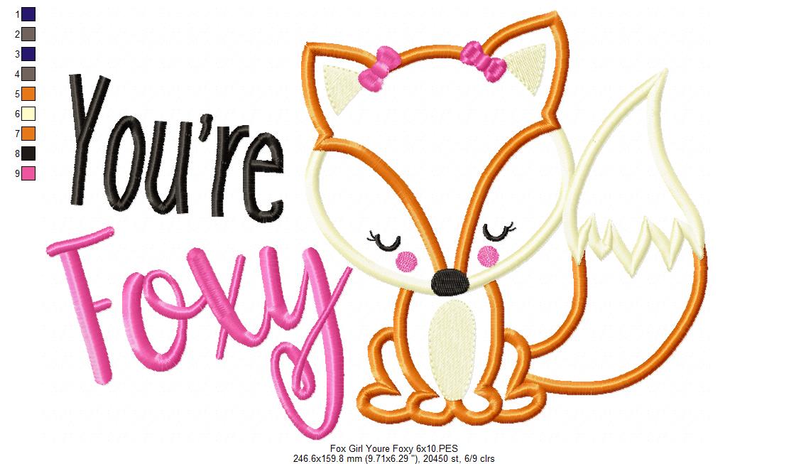 Fox Girl You're Foxy - Applique