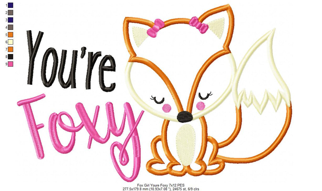 Fox Girl You're Foxy - Applique