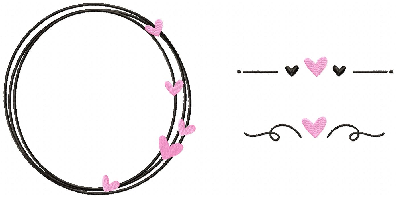 Wedding Alphabet and Frames - Fill Stitch