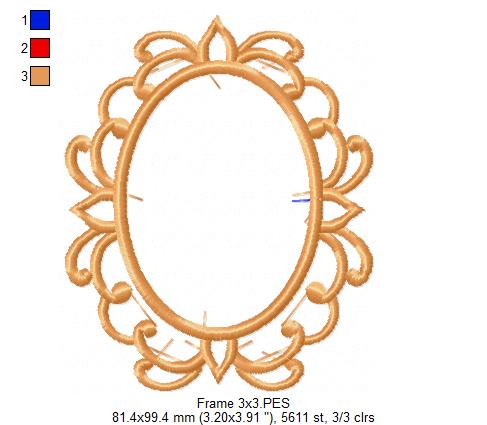 Arabesque Frame Green - Applique