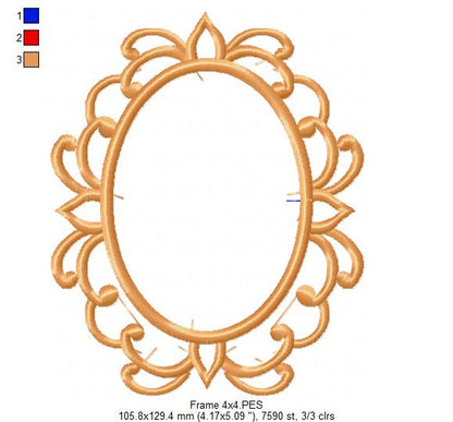 Arabesque Frame Green - Applique