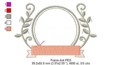 Arabesque Frame Gray - Applique