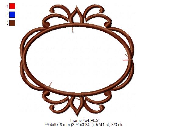 Arabesque Frame Sky Blue - Applique