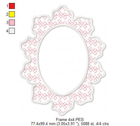 Arabesque Frame - Applique - Machine Embroidery Design