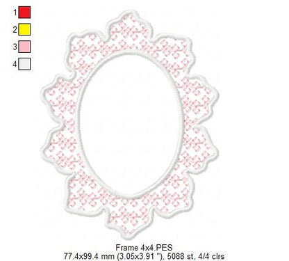 Arabesque Frame - Applique - Machine Embroidery Design
