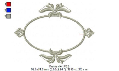 Arabesque Frame Pink - Applique