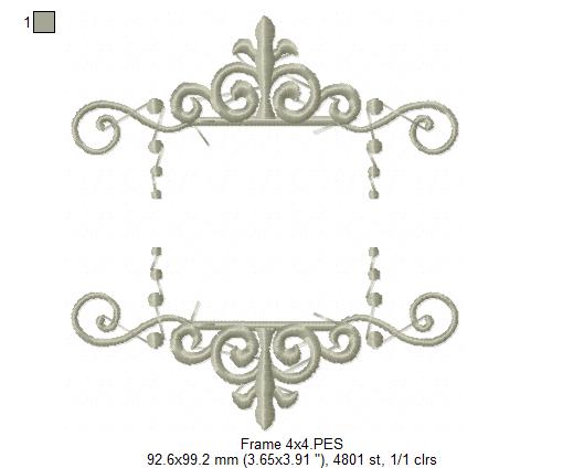 Arabesque Frame Purple - Fill Stitch