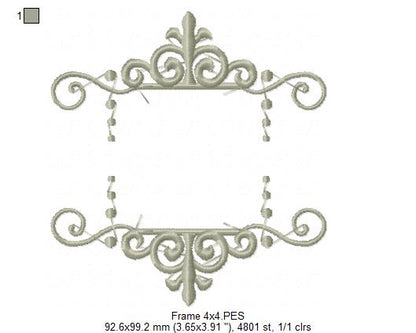 Arabesque Frame Purple - Fill Stitch