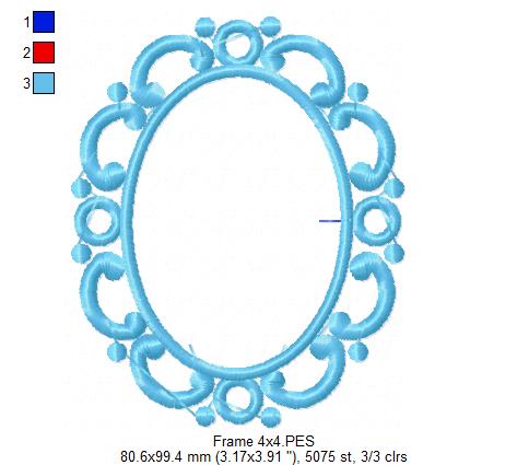 Arabesque Frame Blue - Applique