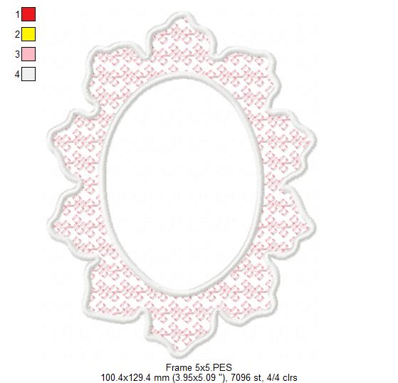 Arabesque Frame - Applique - Machine Embroidery Design