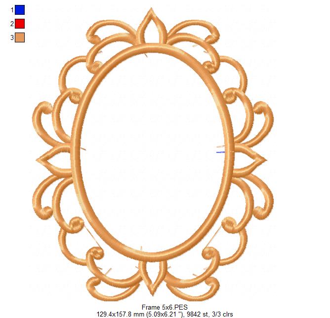 Arabesque Frame Green - Applique