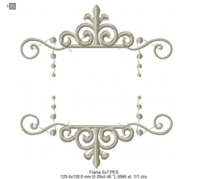 Arabesque Frame Purple - Fill Stitch