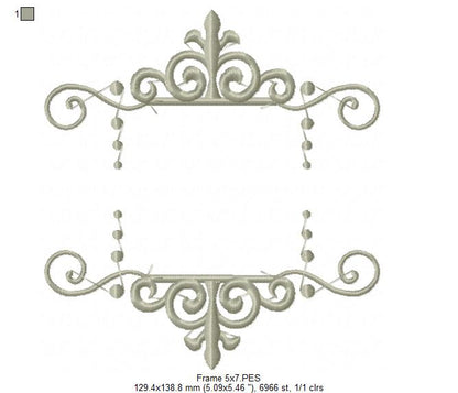 Arabesque Frame Purple - Fill Stitch