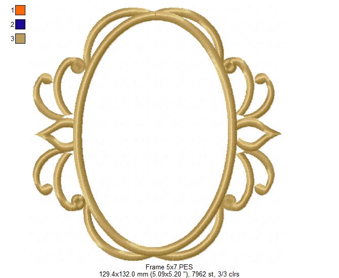 Arabesque Frame Sky Blue - Applique