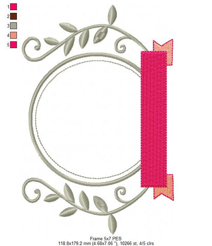 Arabesque Frame Gray - Applique