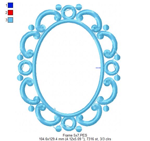 Arabesque Frame Blue - Applique