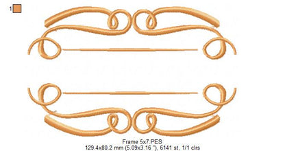 Arabesque Frame - Fill Stitch