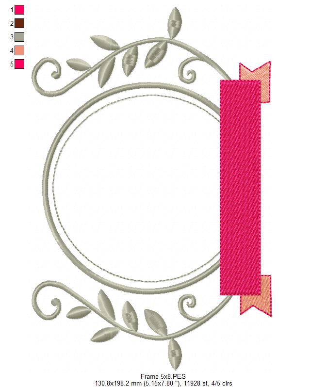 Arabesque Frame Gray - Applique