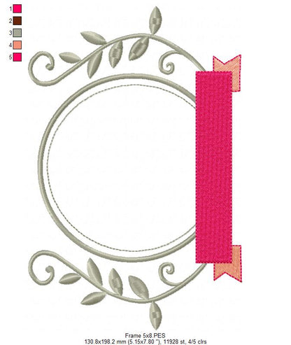 Arabesque Frame Gray - Applique