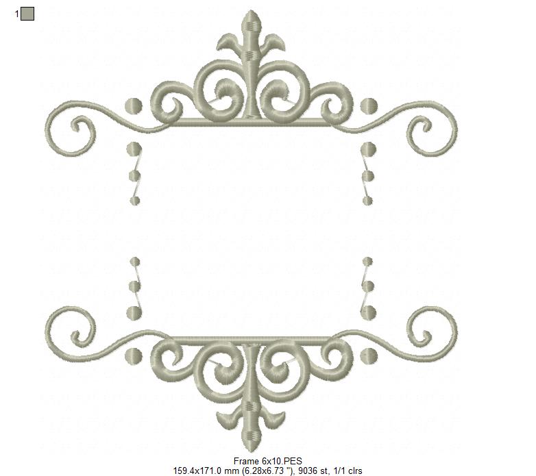 Arabesque Frame Purple - Fill Stitch