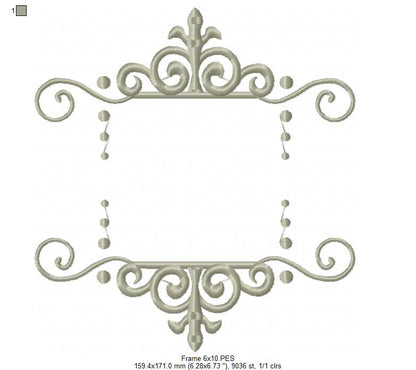 Arabesque Frame Purple - Fill Stitch
