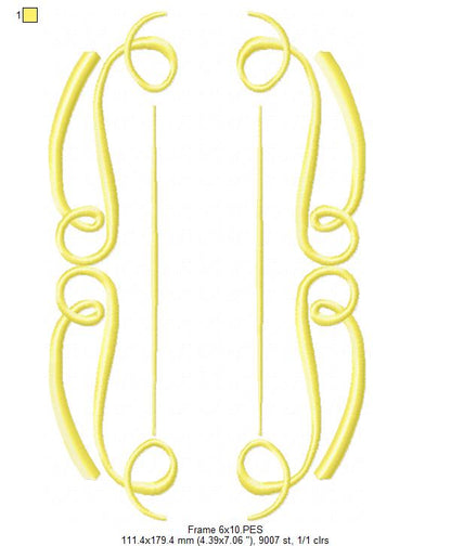 Arabesque Frame - Fill Stitch