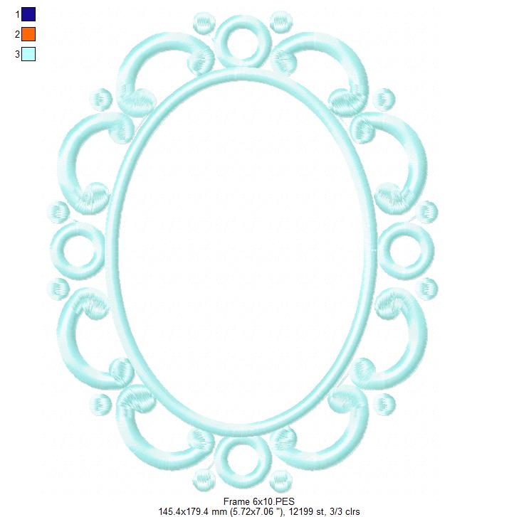 Arabesque Frame Blue - Applique