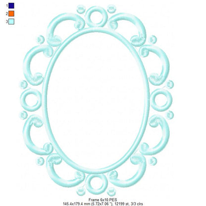 Arabesque Frame Blue - Applique