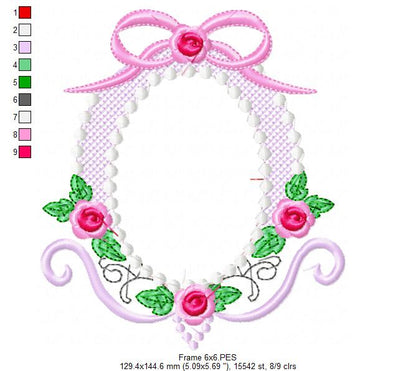 Floral Frame Bow - Applique