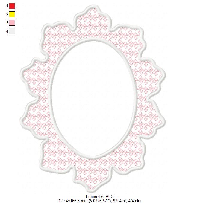 Arabesque Frame - Applique - Machine Embroidery Design