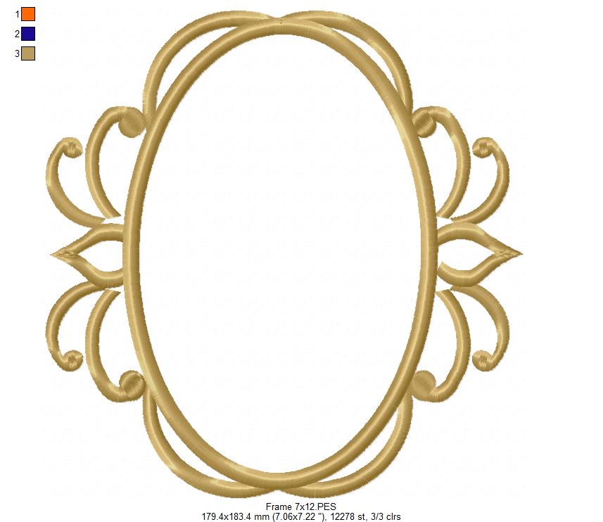 Arabesque Frame Sky Blue - Applique