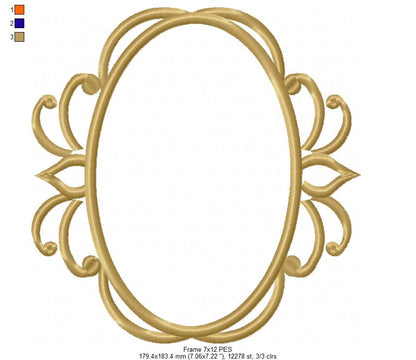 Arabesque Frame Sky Blue - Applique