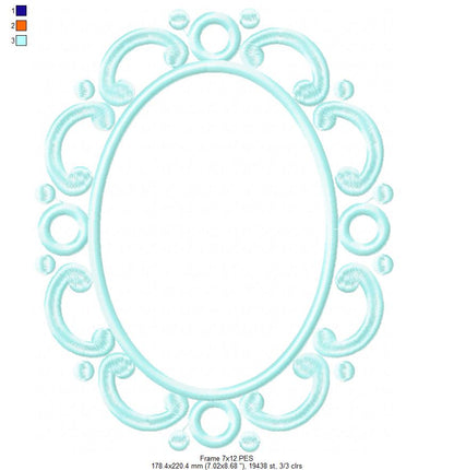 Arabesque Frame Blue - Applique