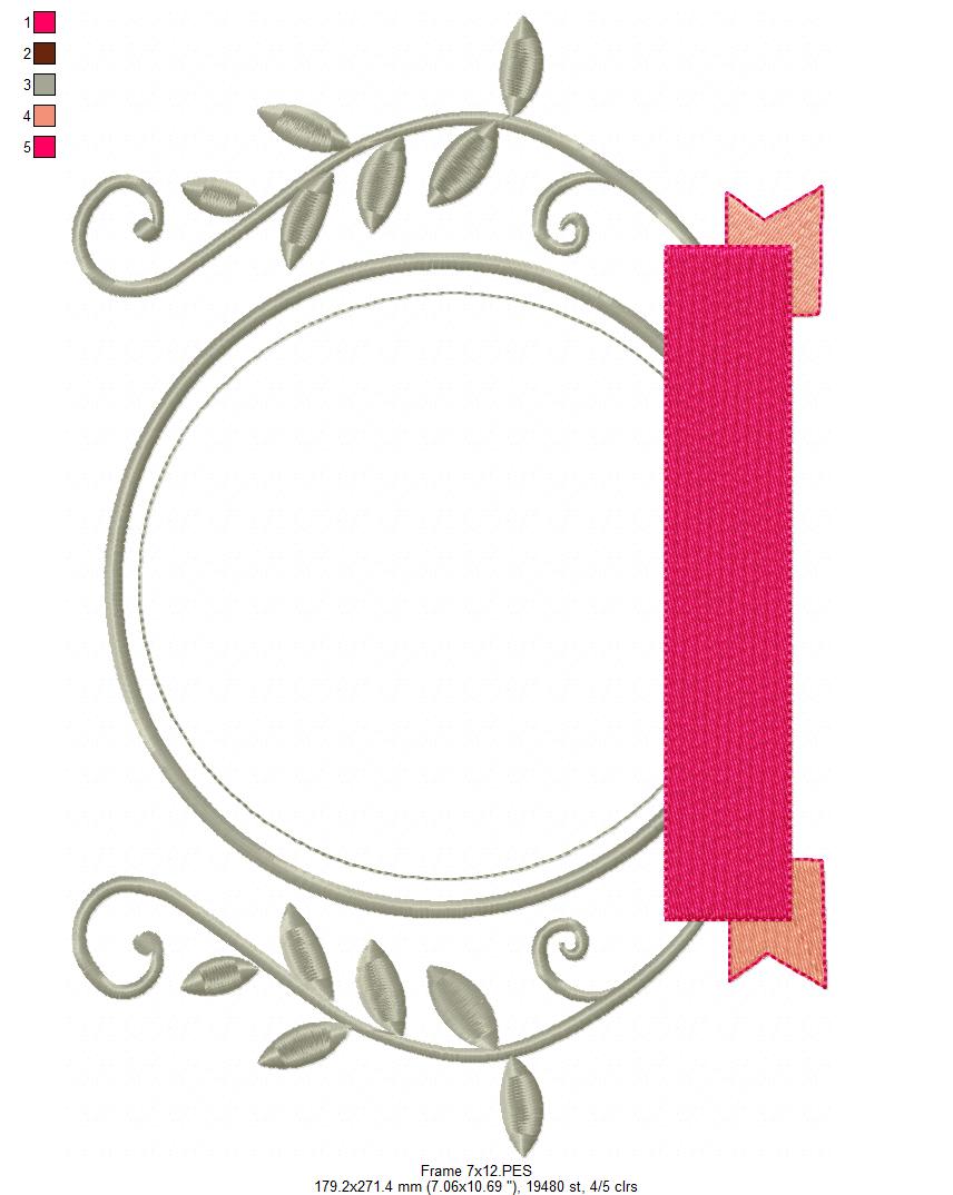 Arabesque Frame Gray - Applique