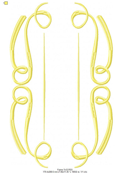 Arabesque Frame - Fill Stitch