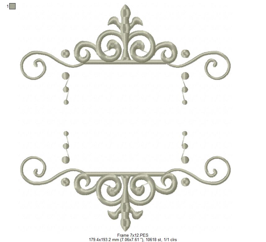 Arabesque Frame Purple - Fill Stitch